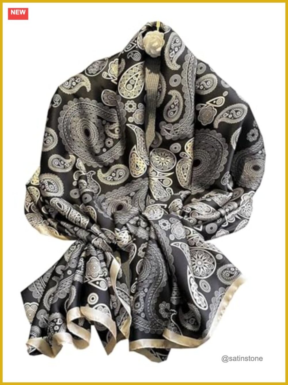 Silky Satin Long Scarf Shawl Wrap for Women Dressy Fashion Lightweight Evening